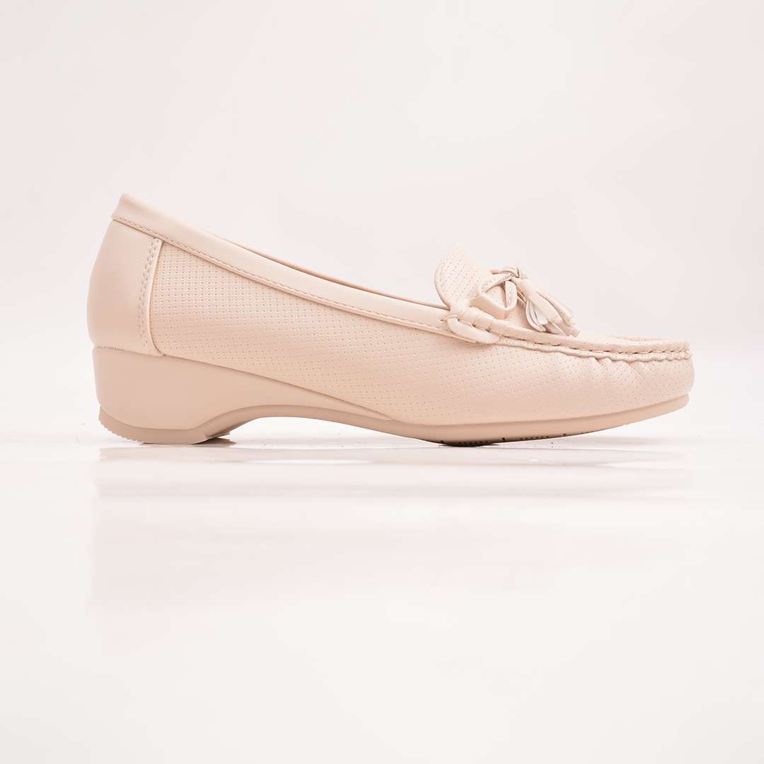 Elegant Textured Platform Wedge Loafers for Ladies.