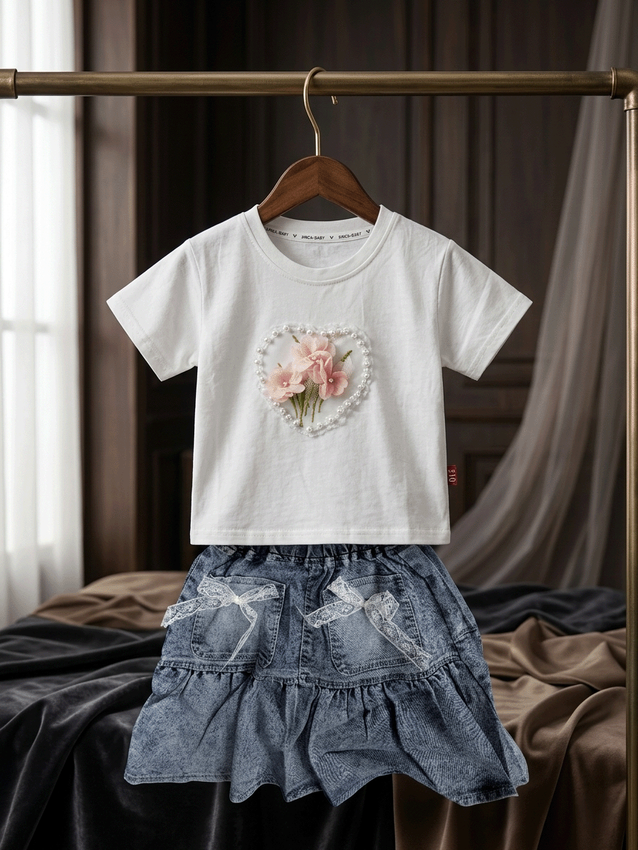 Exclusive Denim Skirt Set