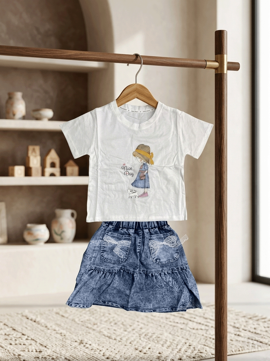 Exclusive Denim Skirt Set