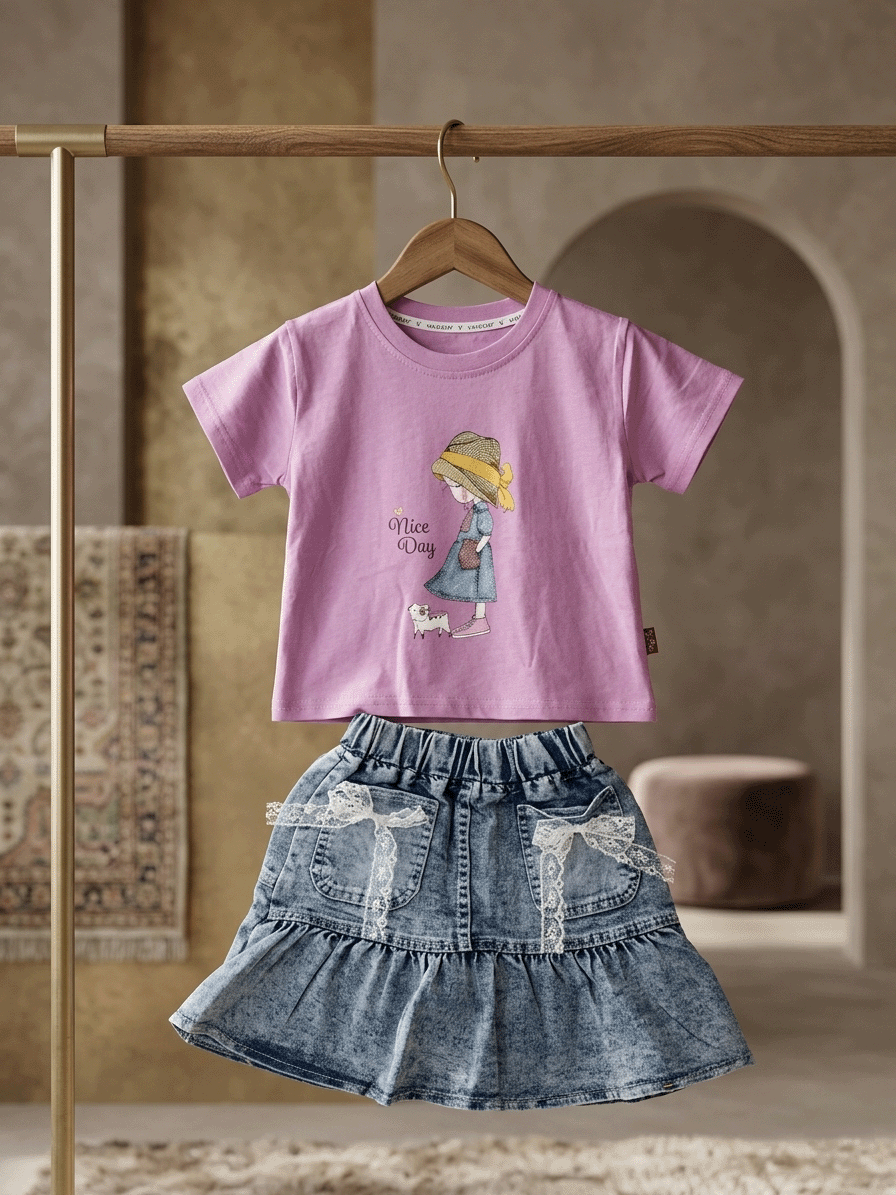 Exclusive Denim Skirt Set