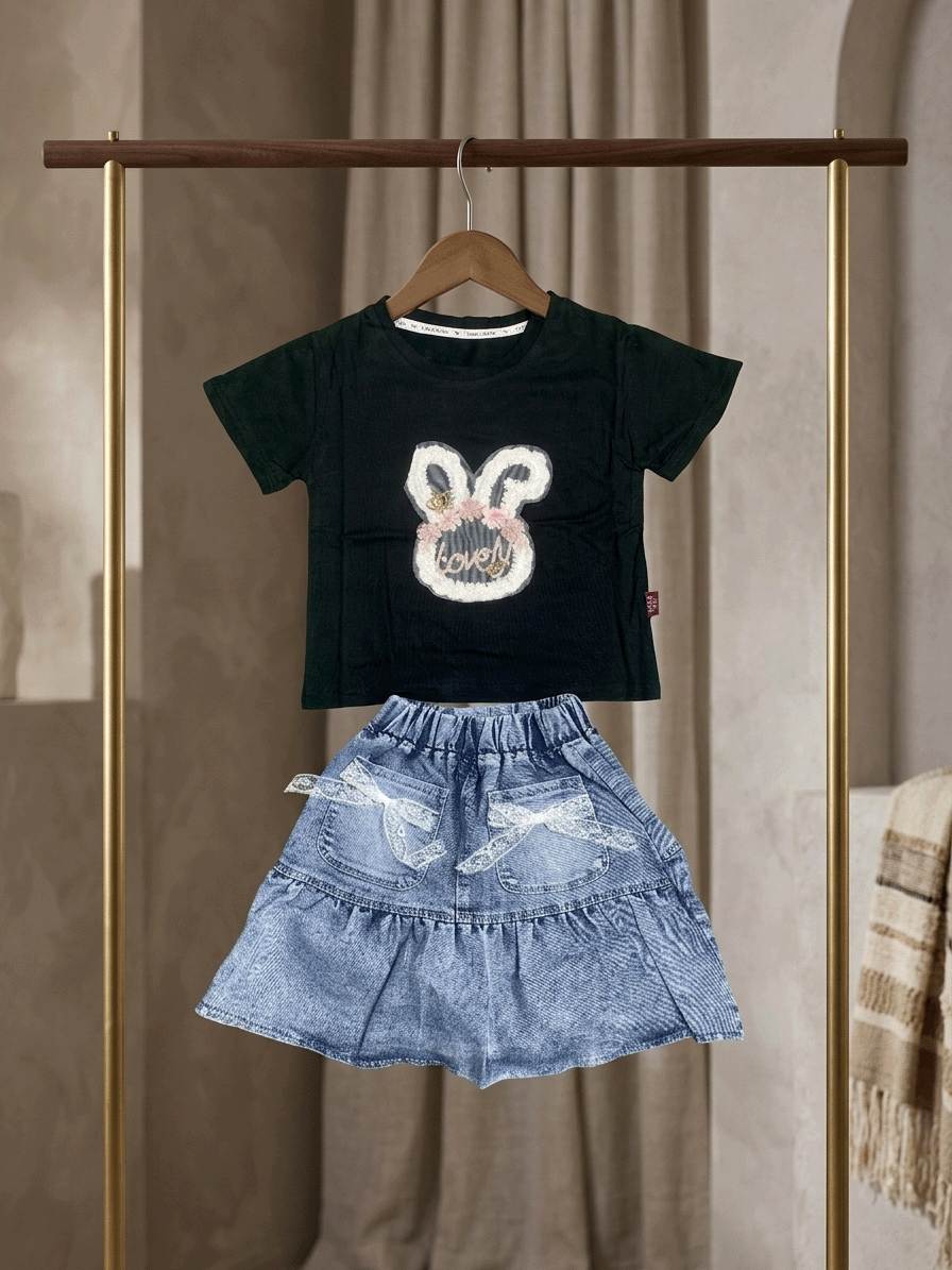 Exclusive Denim Skirt Set