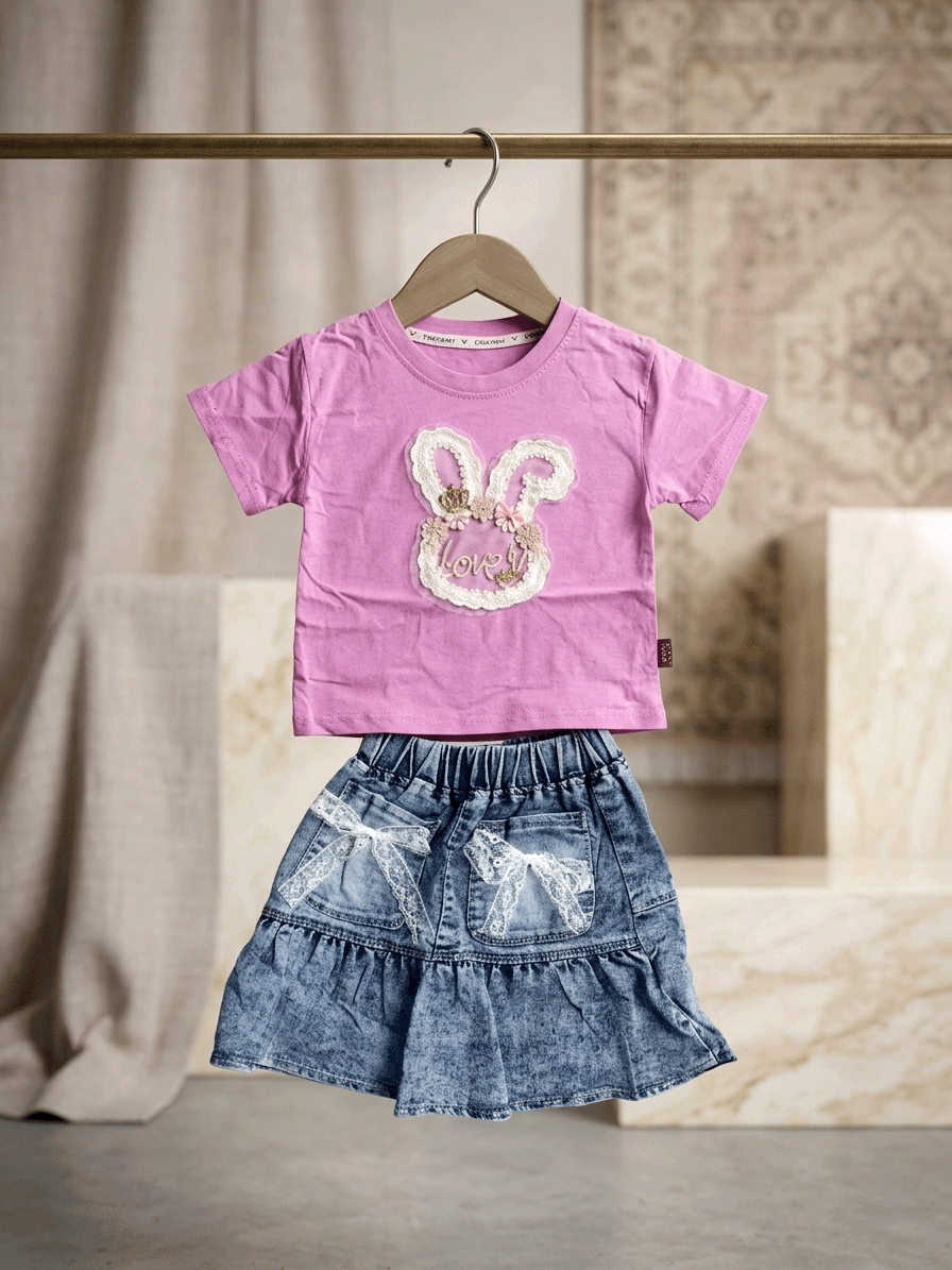 Exclusive Denim Skirt Set
