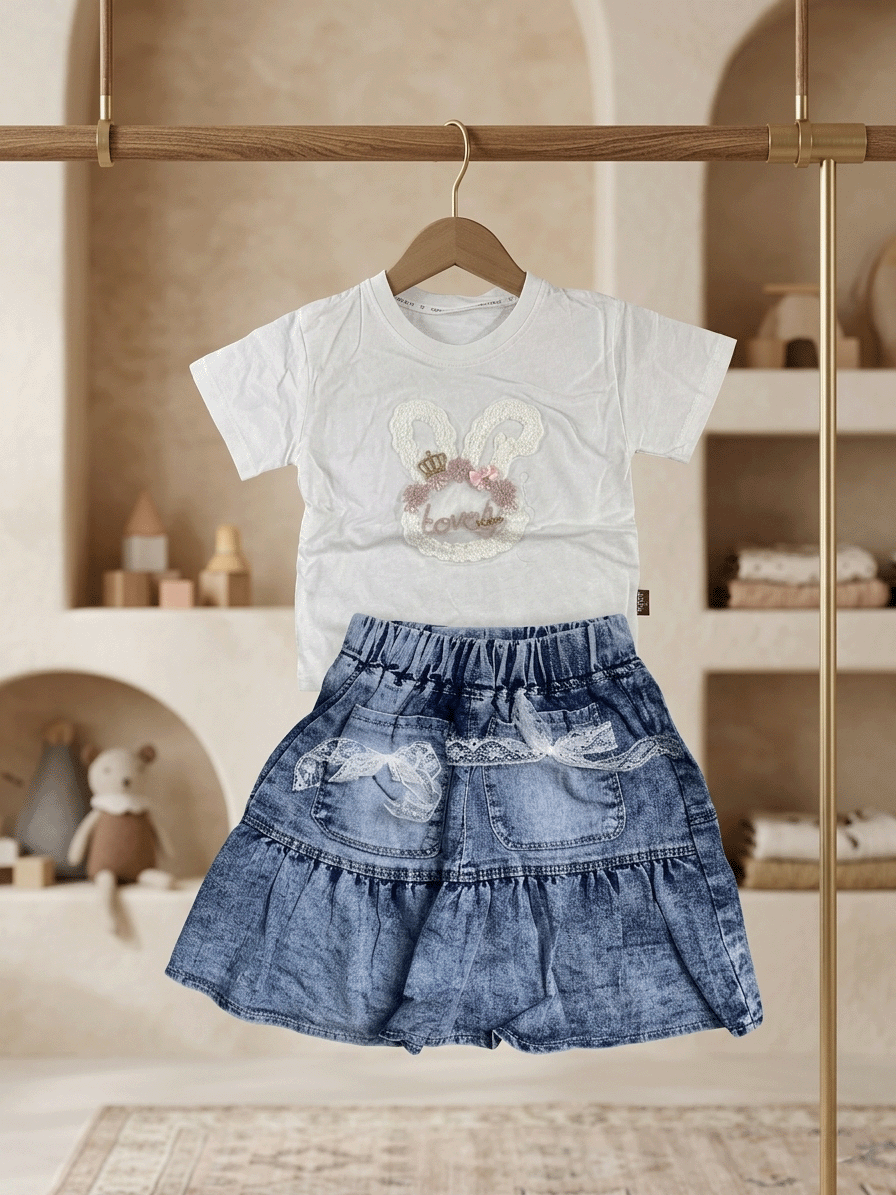 Exclusive Denim Skirt Set