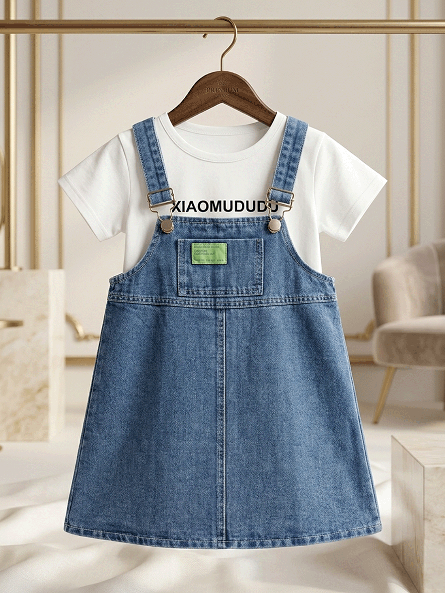 Exclusive Denim Double Set for Girls