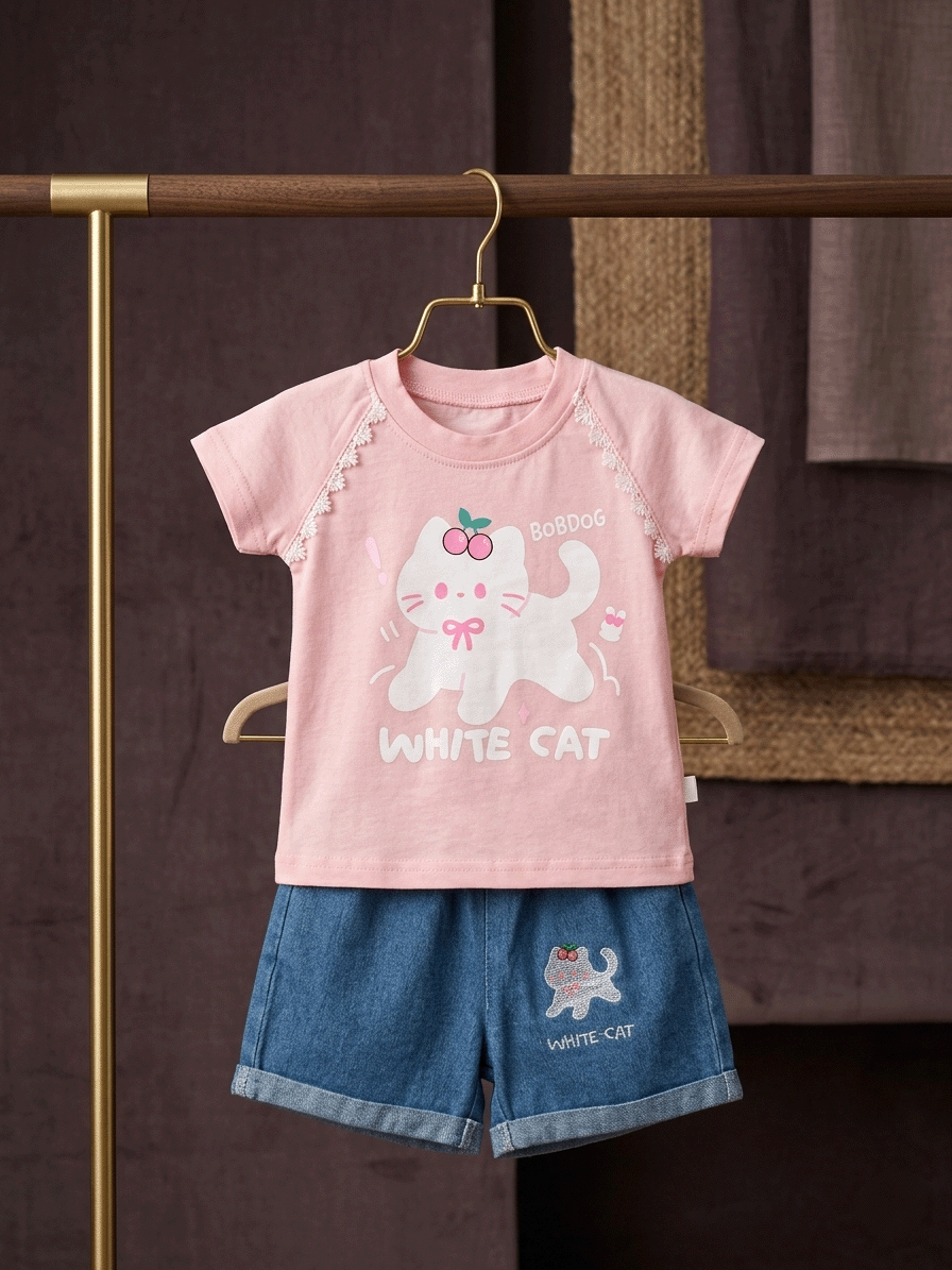 Exclusive Denim Double Set for Girls