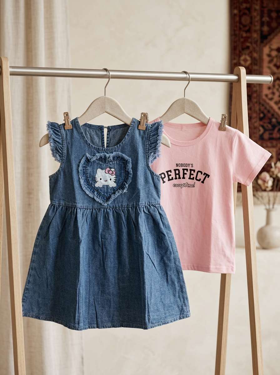 Exclusive Denim Double Set for Girls