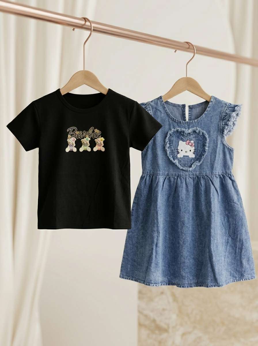 Exclusive Denim Double Set for Girls