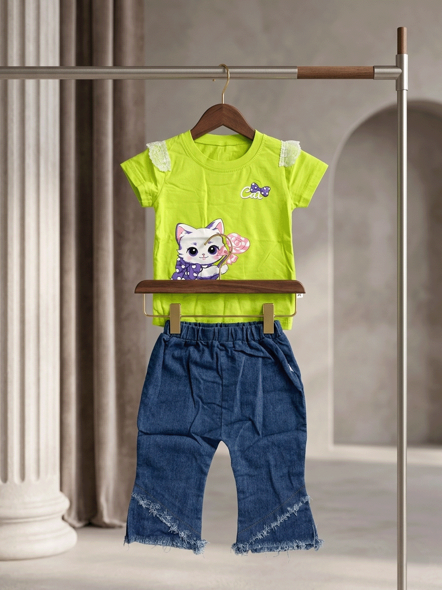 Exclusive Denim Double Set for Girls