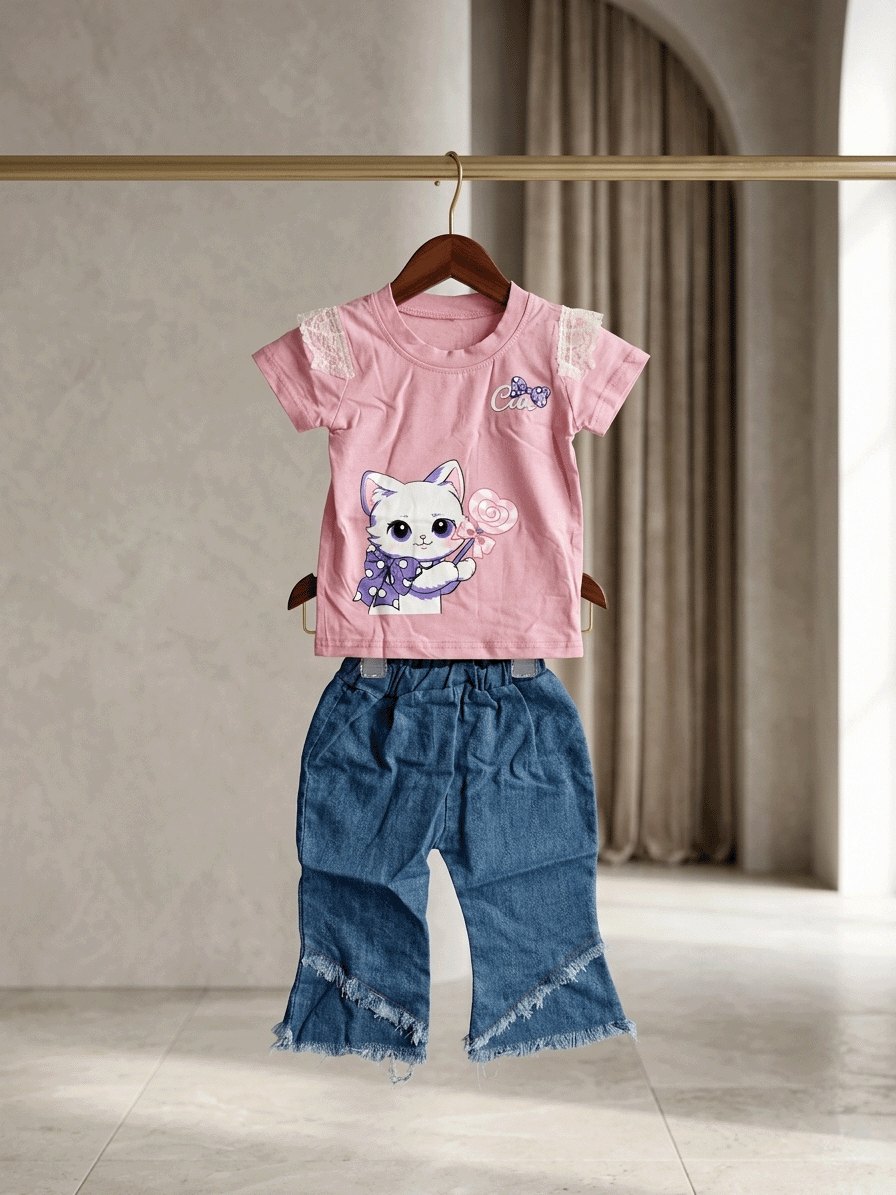 Exclusive Denim Double Set for Girls