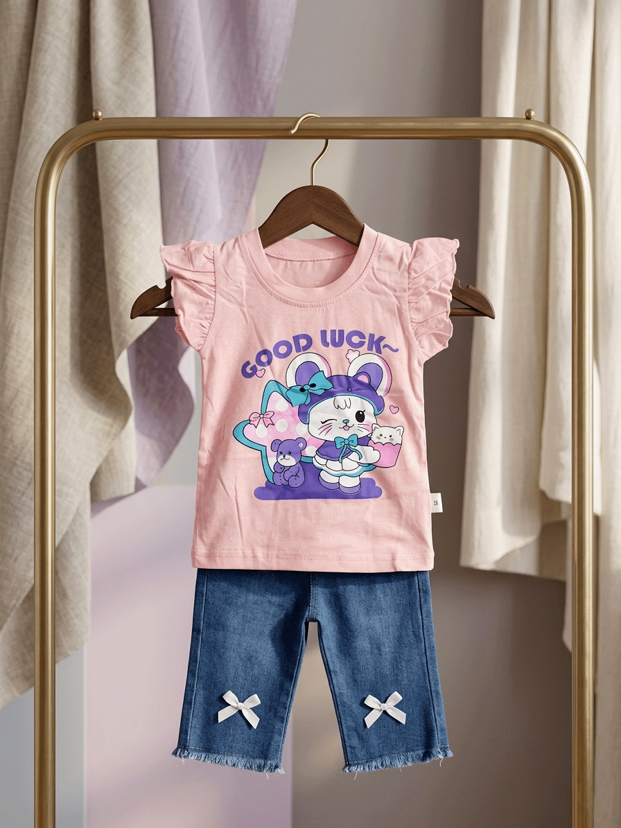 Exclusive Denim Double Set for Girls