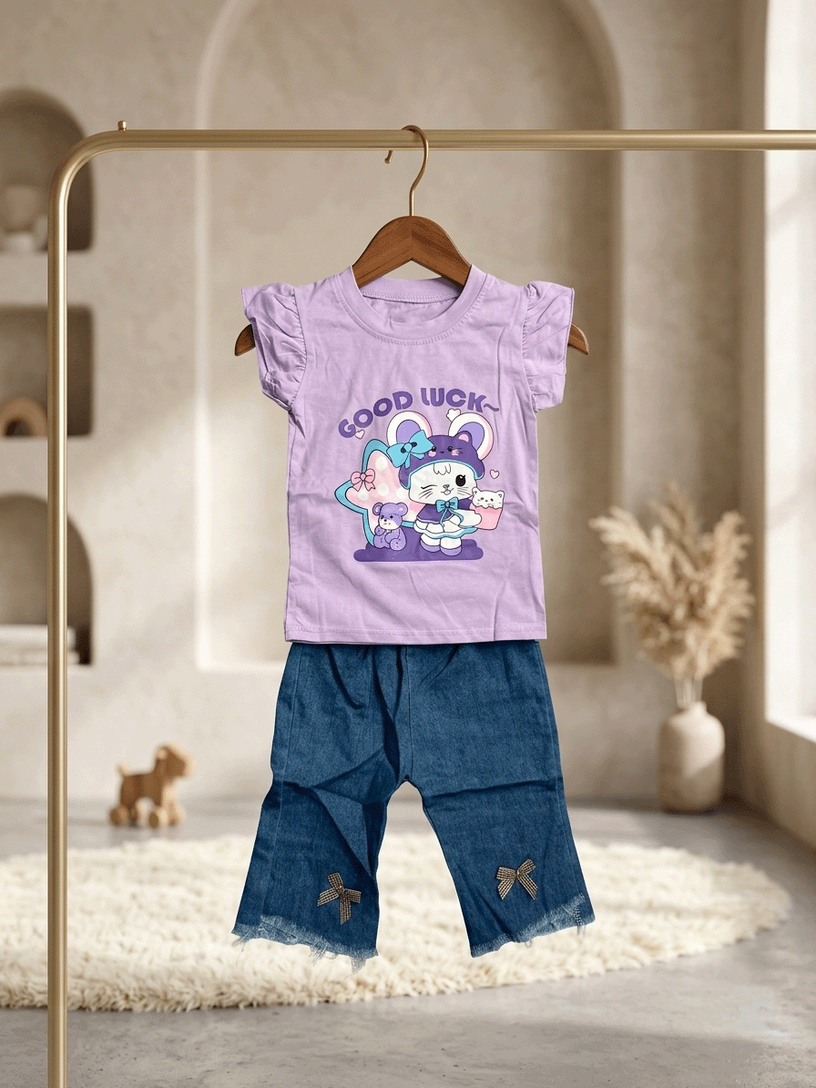 Exclusive Denim Double Set for Girls