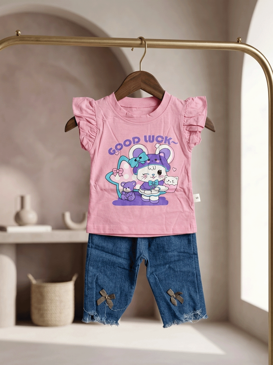 Exclusive Denim Double Set for Girls