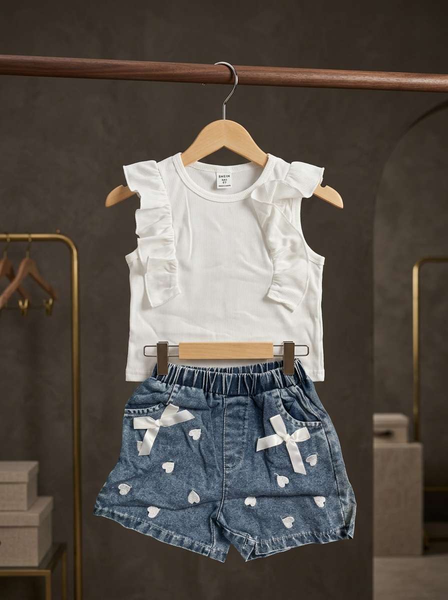 Exclusive Denim Double Set for Girls