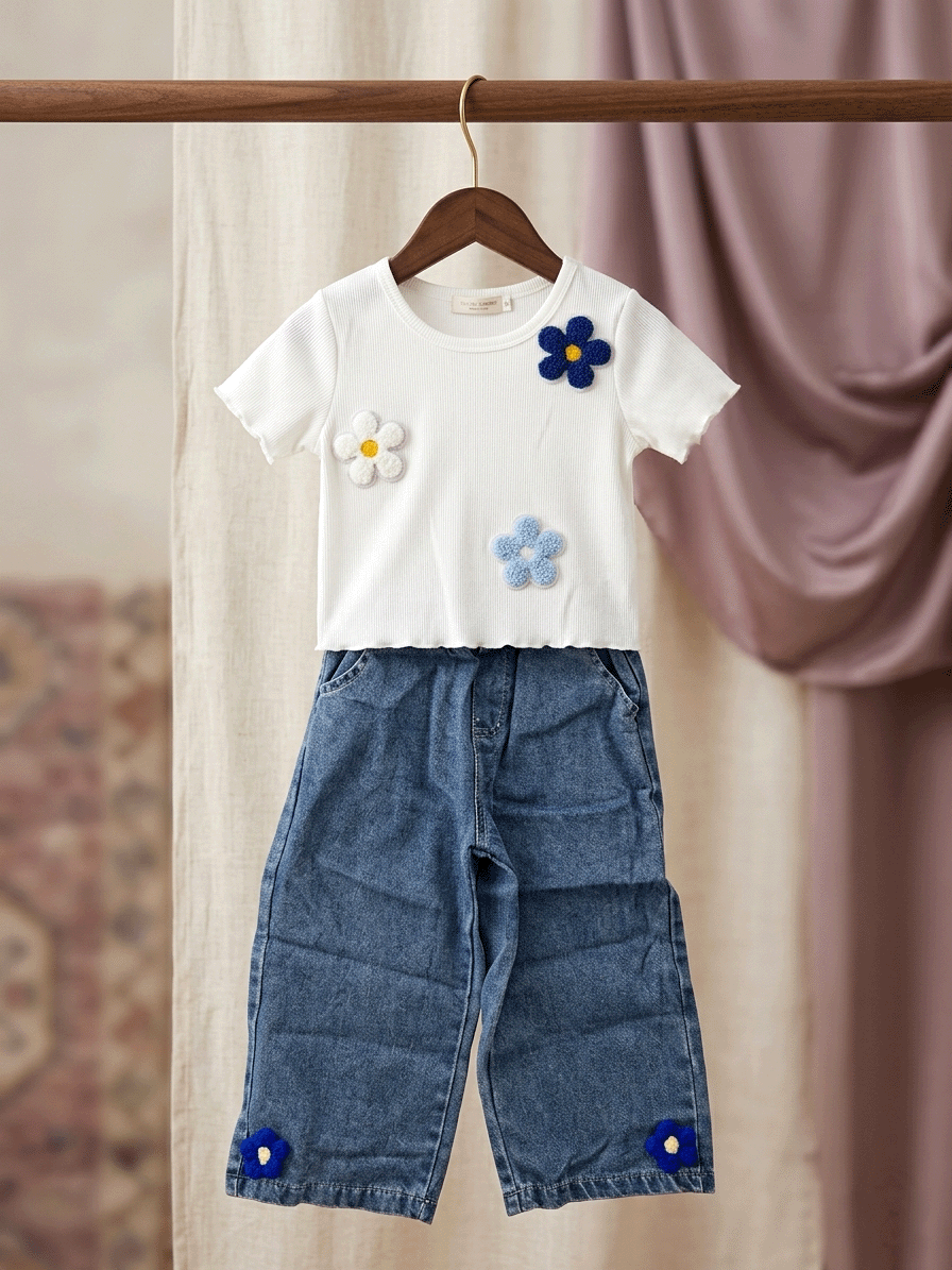 Exclusive Denim Double Set for Girls