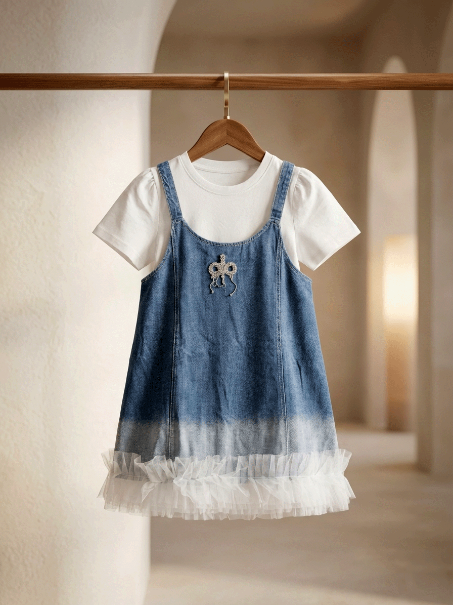 Exclusive Denim Double Set for Girls
