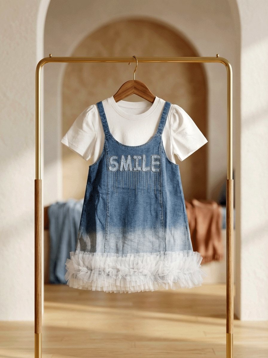 Exclusive Denim Double Set for Girls