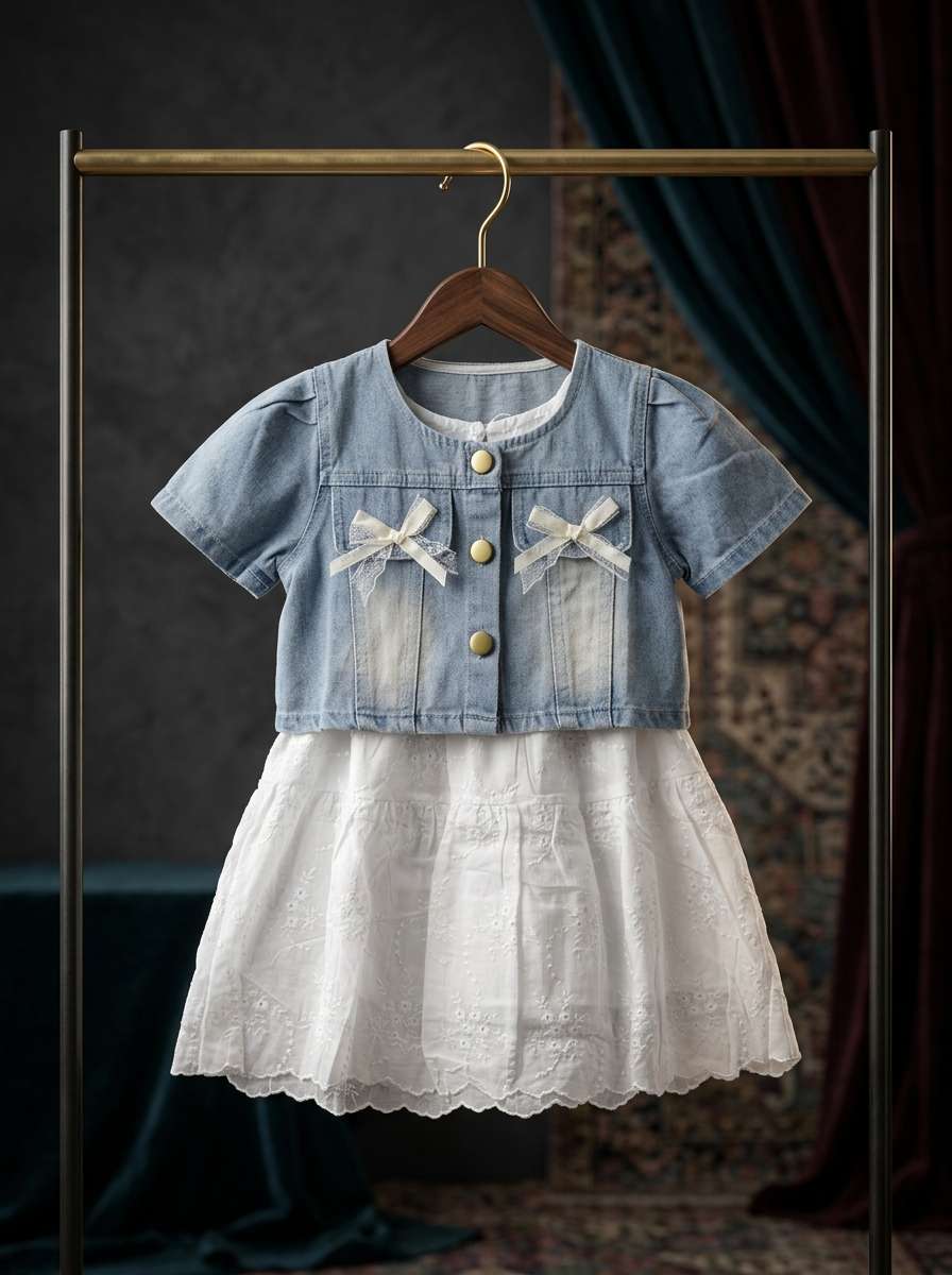 Exclusive Denim Double Set for Girls