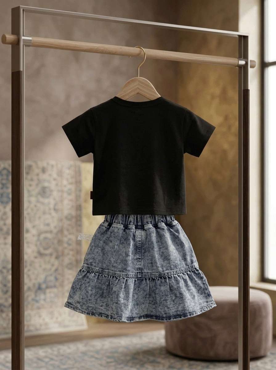 Exclusive Denim Skirt Set
