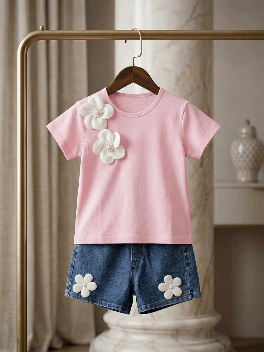 Exclusive Denim Double Set for Girls
