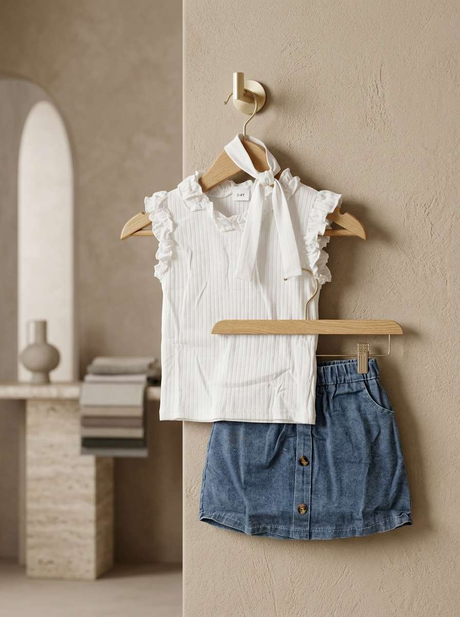 Exclusive Denim Skirt Set