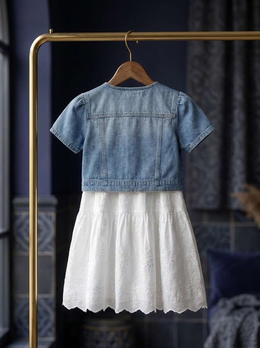 Exclusive Denim Double Set for Girls