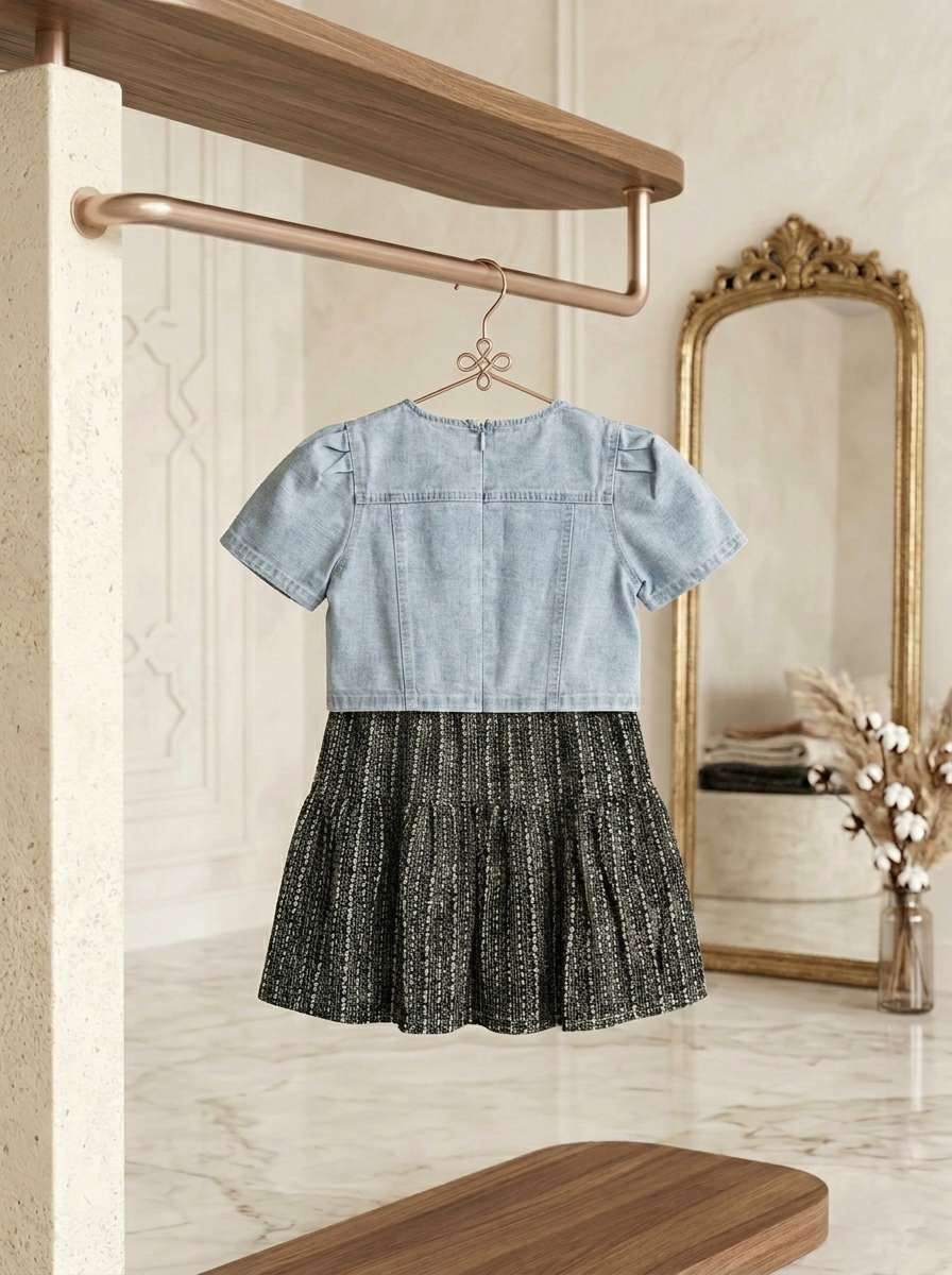 Exclusive Denim Double Set for Girls