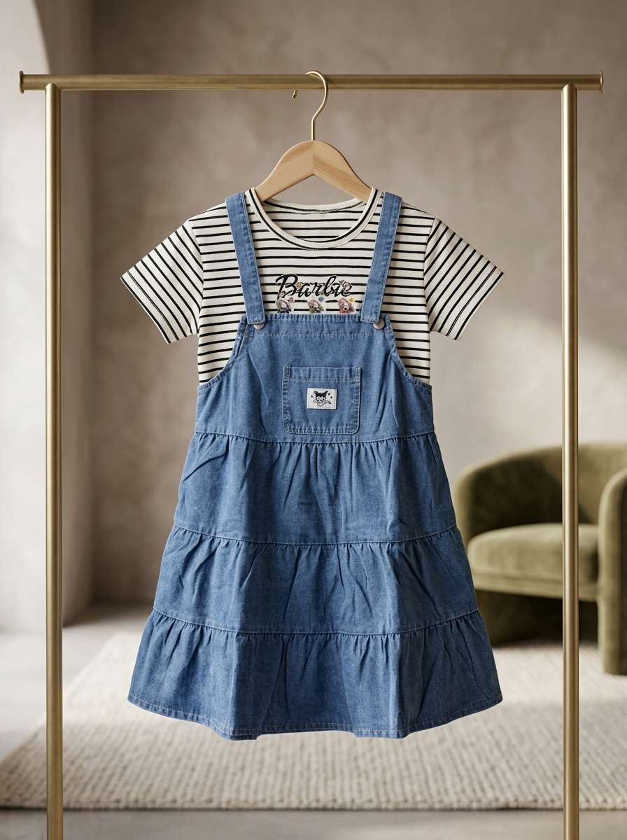 Exclusive Denim Double Set for Girls