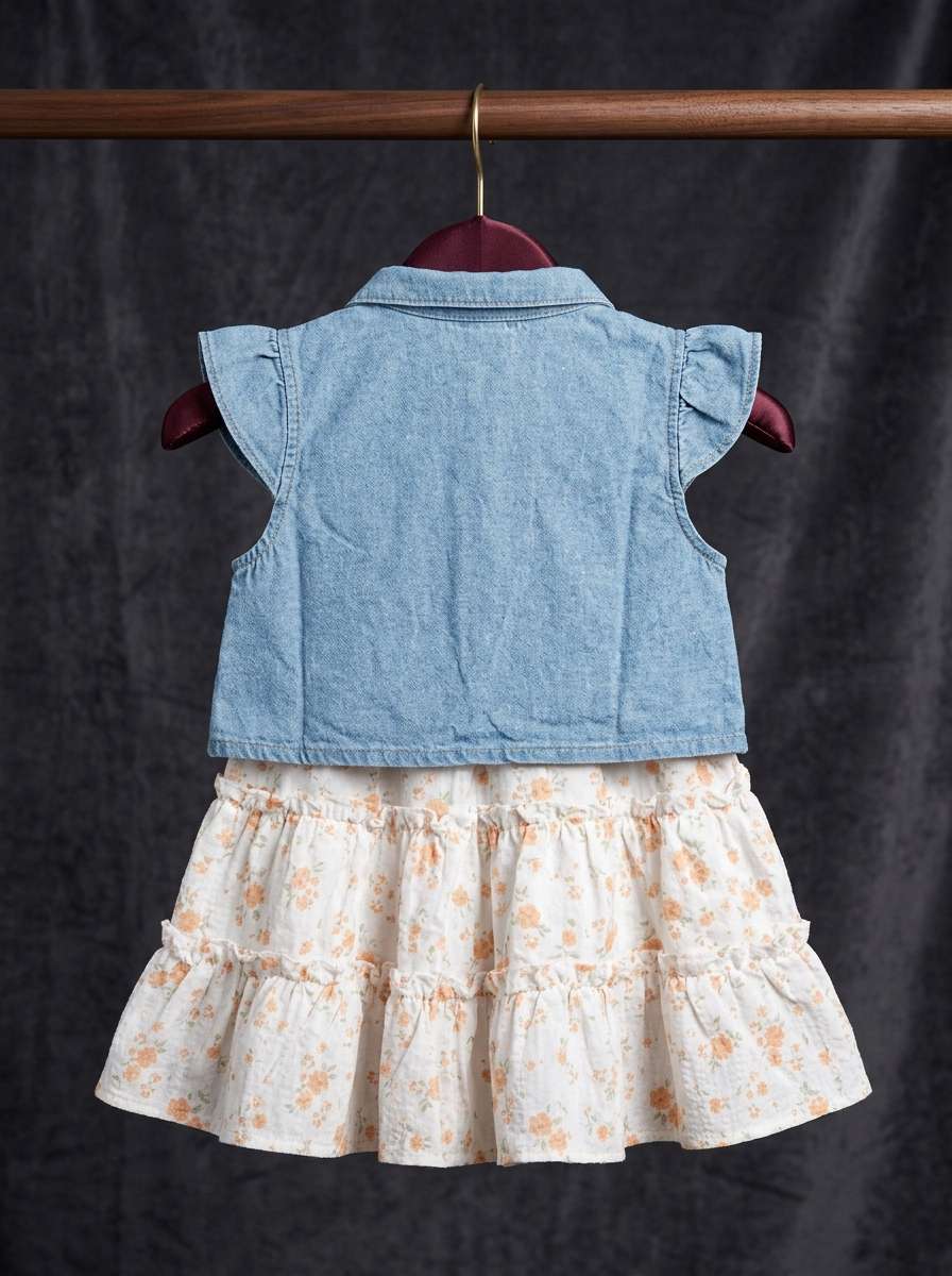 Exclusive Denim Double Set for Girls