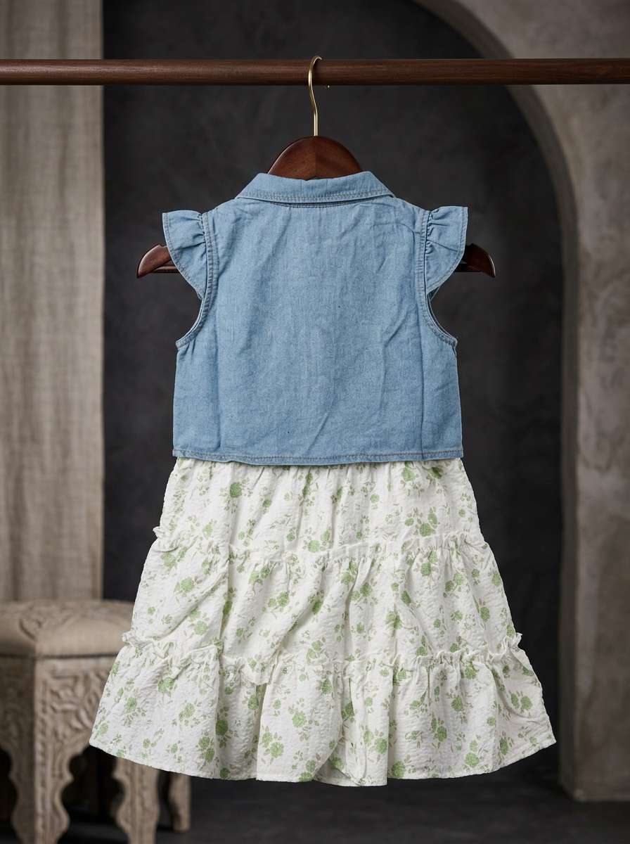 Exclusive Denim Double Set for Girls