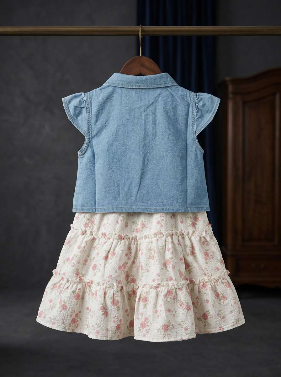 Exclusive Denim Double Set for Girls