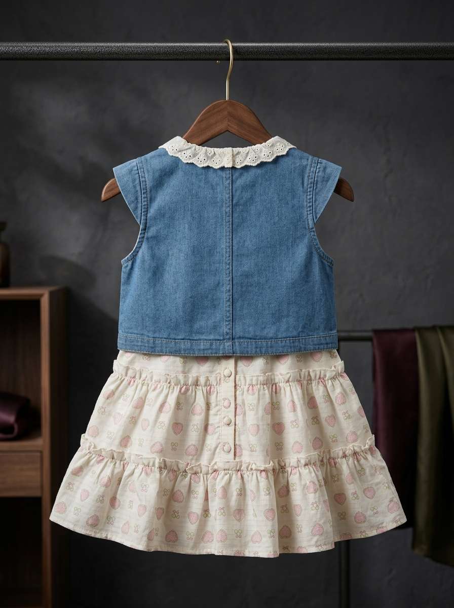 Exclusive Denim Double Set for Girls