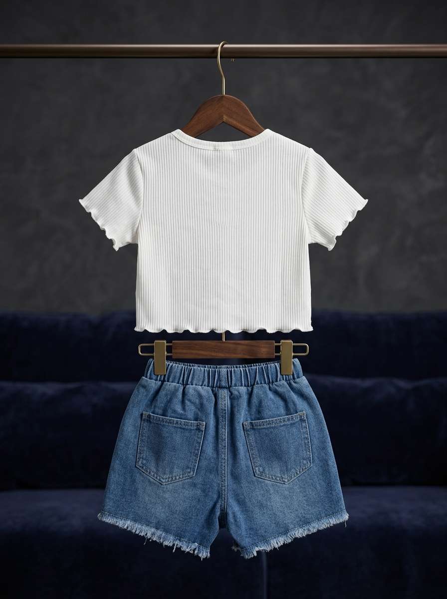 Exclusive Denim Double Set for Girls