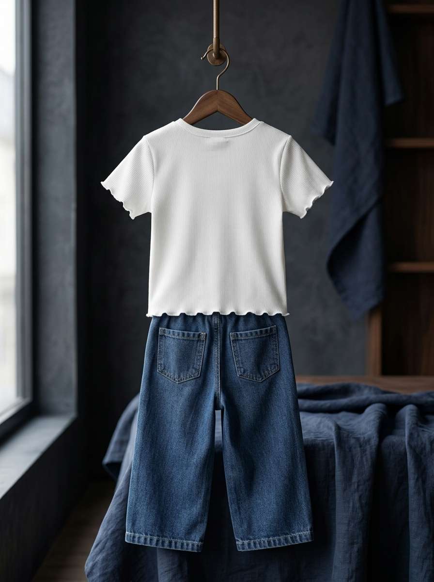 Exclusive Denim Double Set for Girls
