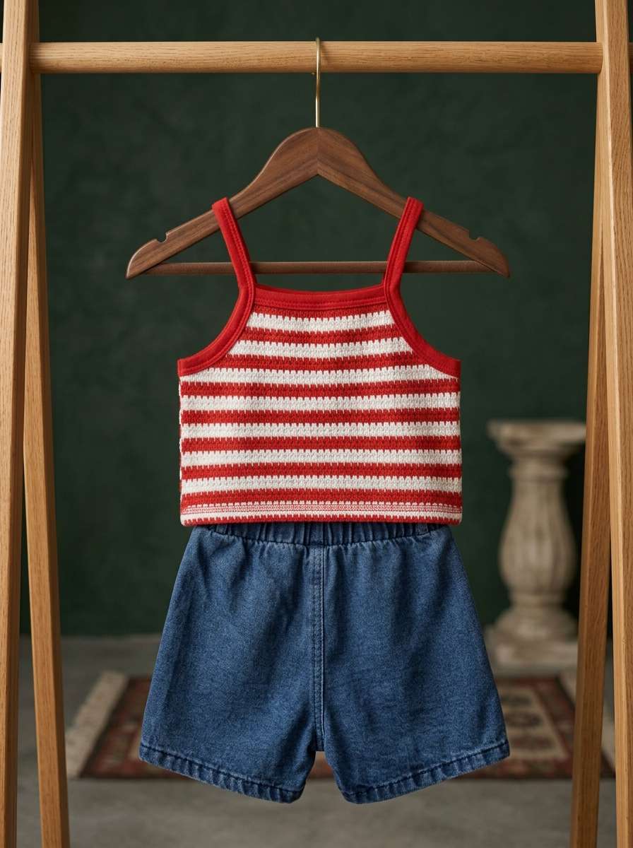Exclusive Denim Double Set for Girls