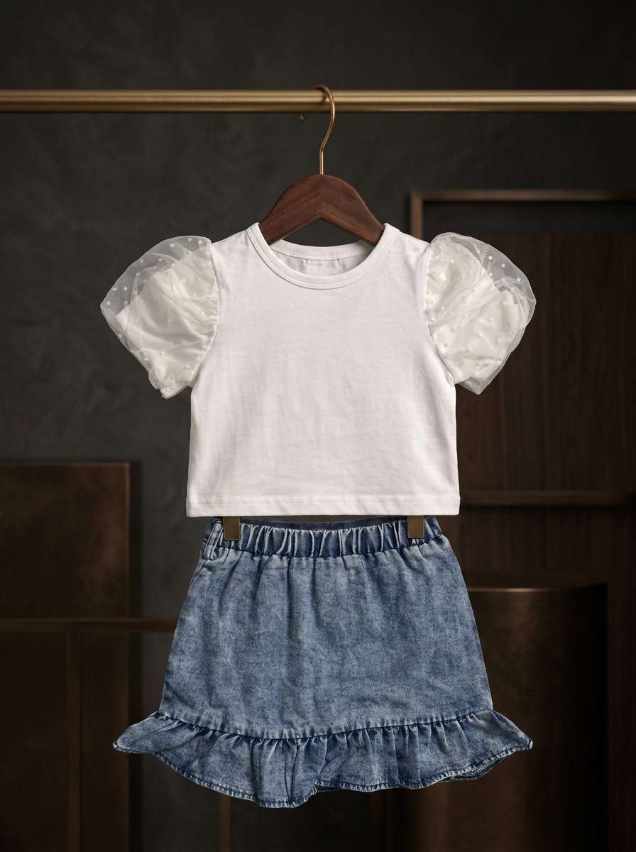 Exclusive Denim Skirt Set