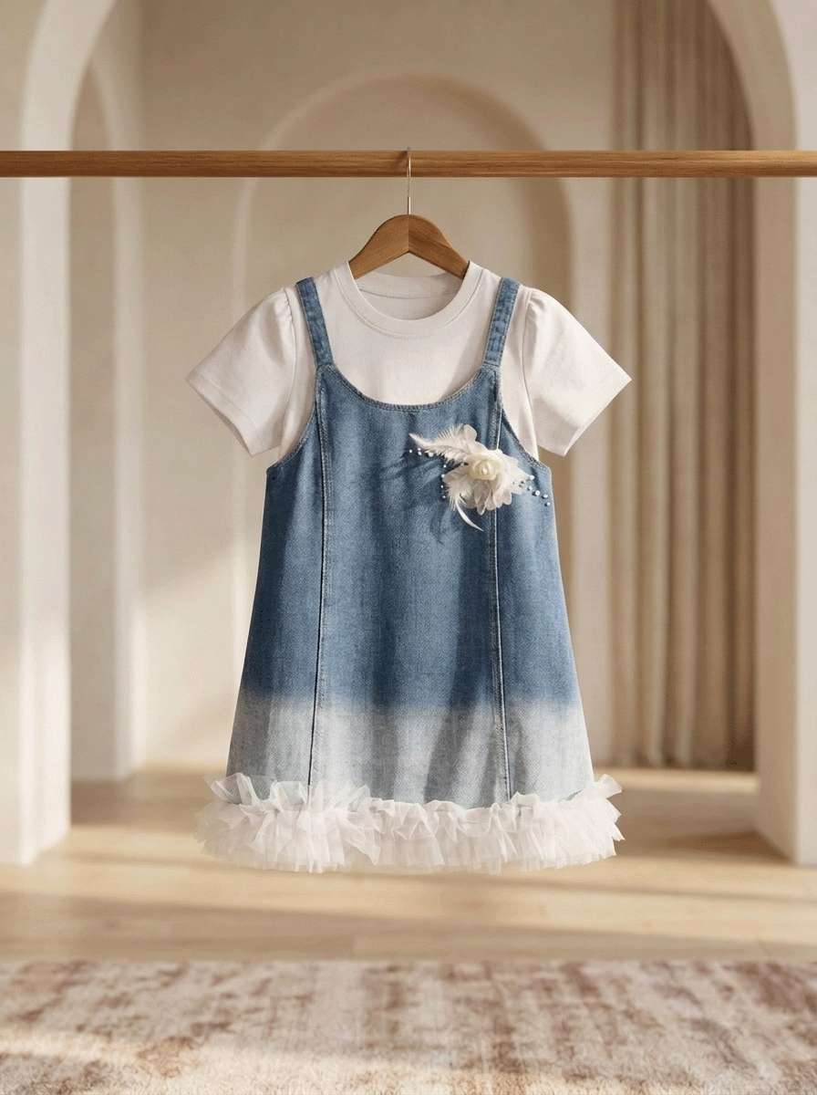 Exclusive Denim Double Set for Girls