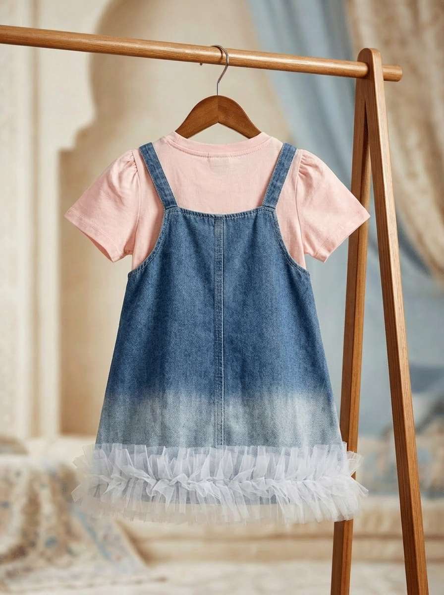 Exclusive Denim Double Set for Girls