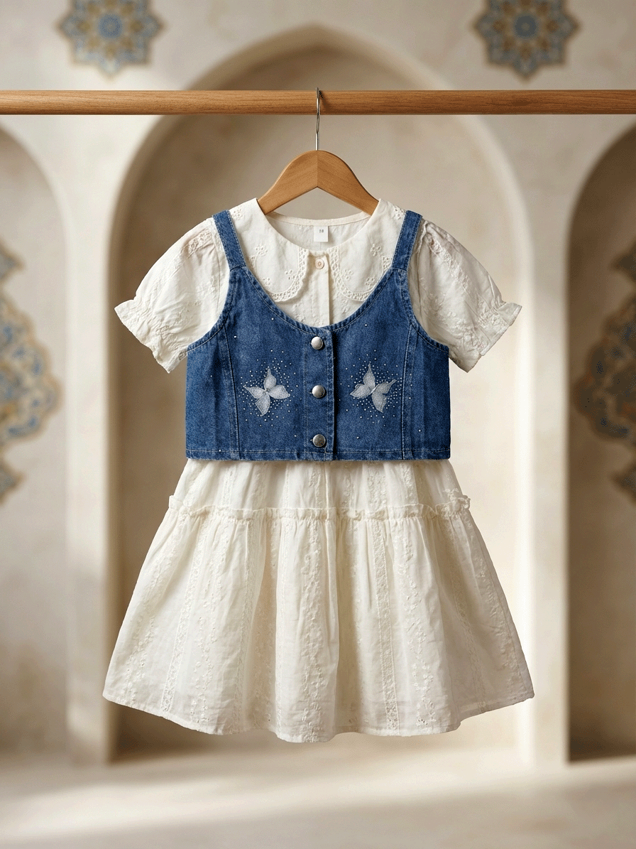 Exclusive Denim Double Set for Girls