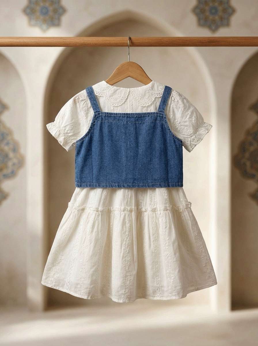 Exclusive Denim Double Set for Girls