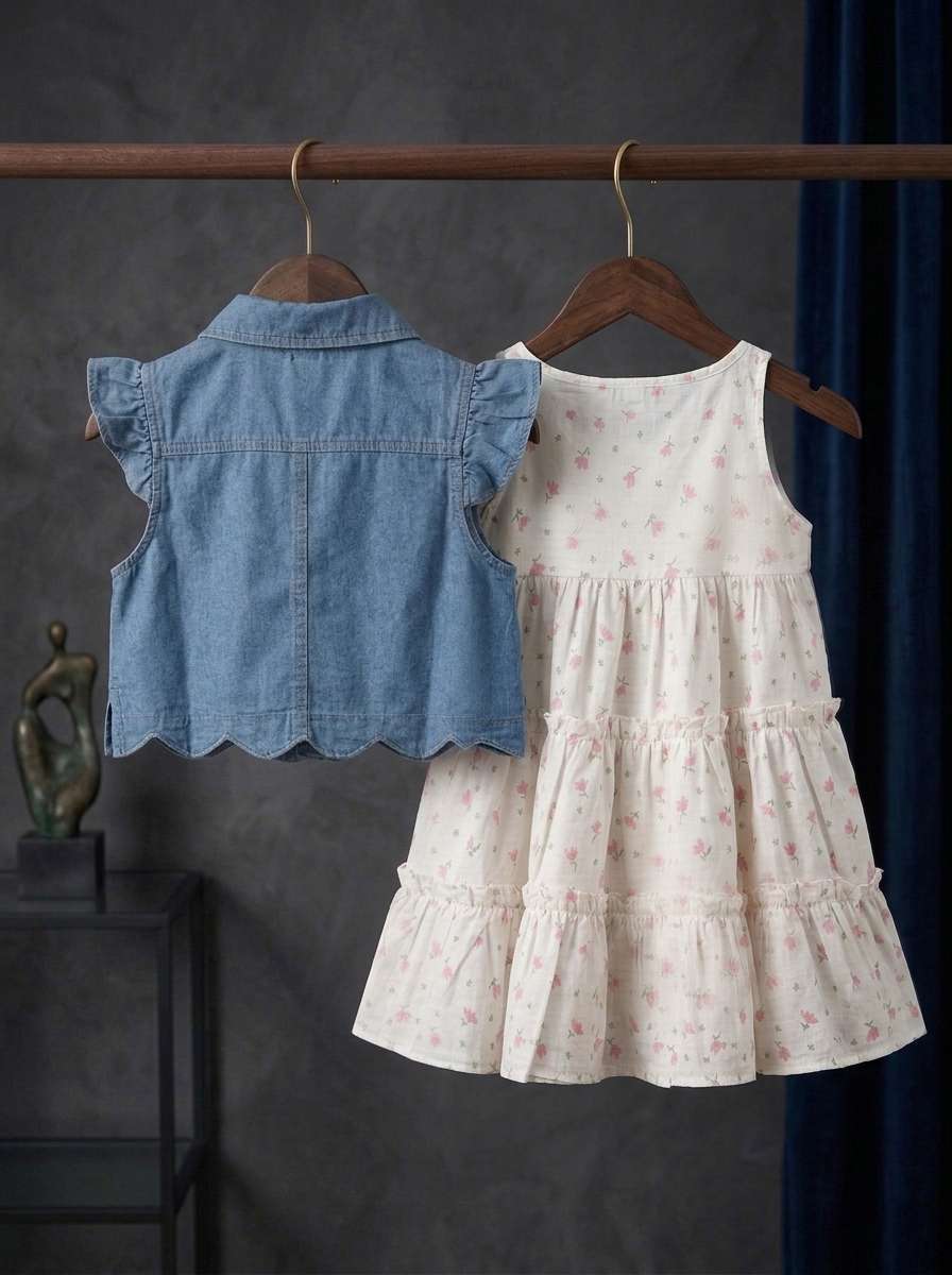Exclusive Denim Double Set for Girls