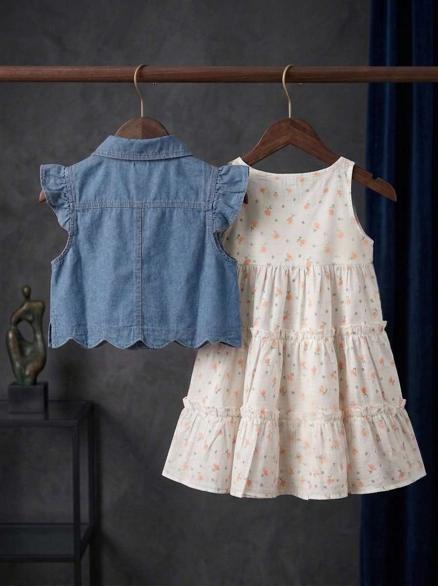 Exclusive Denim Double Set for Girls