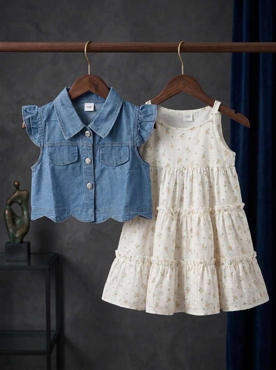 Exclusive Denim Double Set for Girls