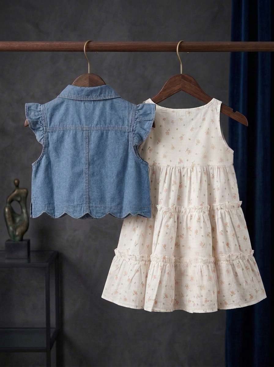 Exclusive Denim Double Set for Girls