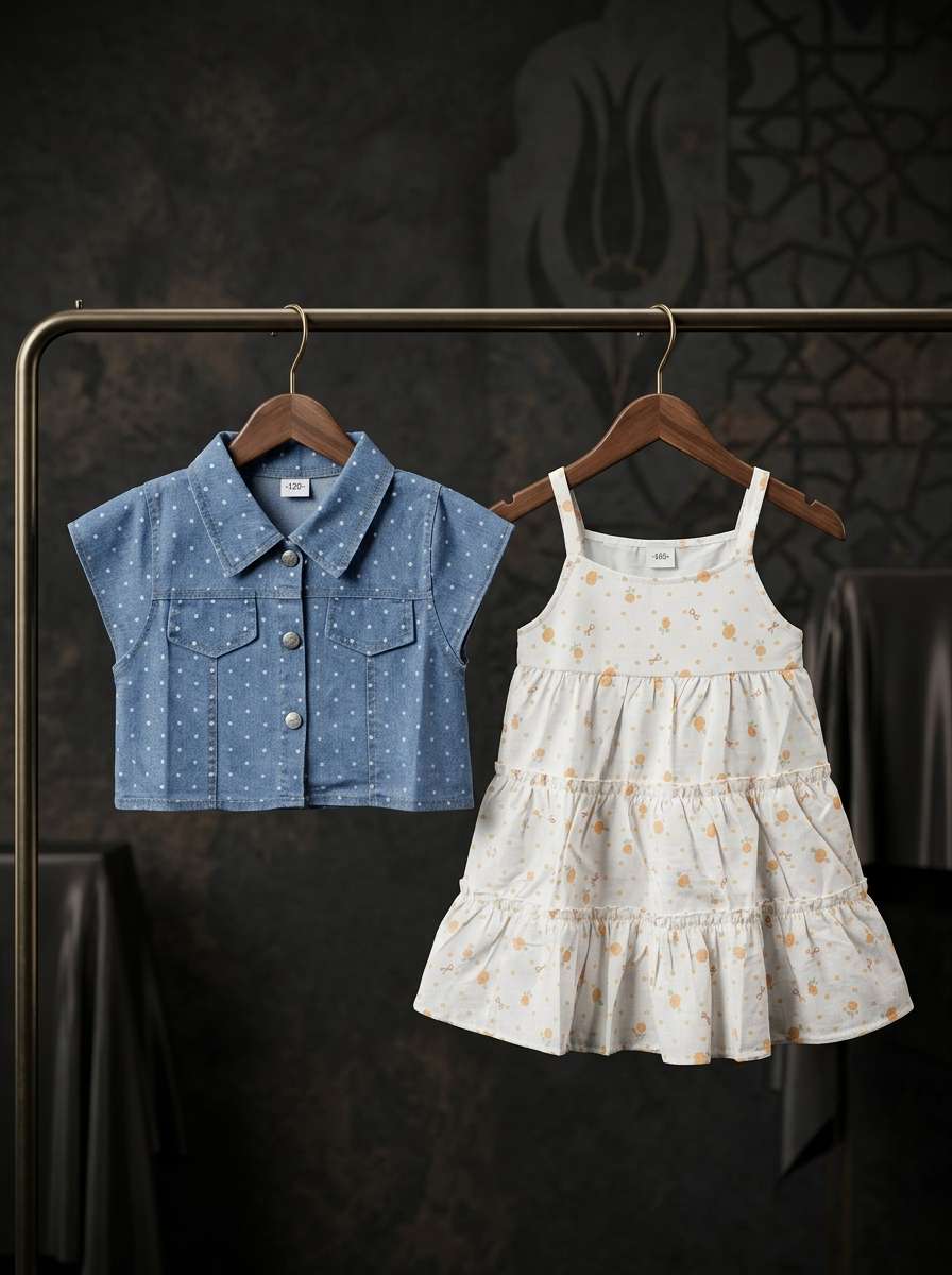 Exclusive Denim Double Set for Girls