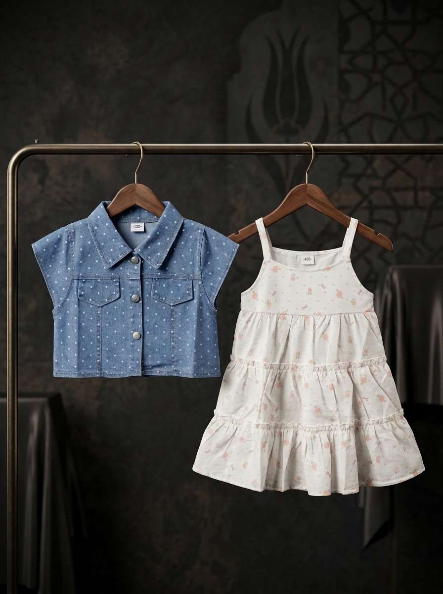 Exclusive Denim Double Set for Girls