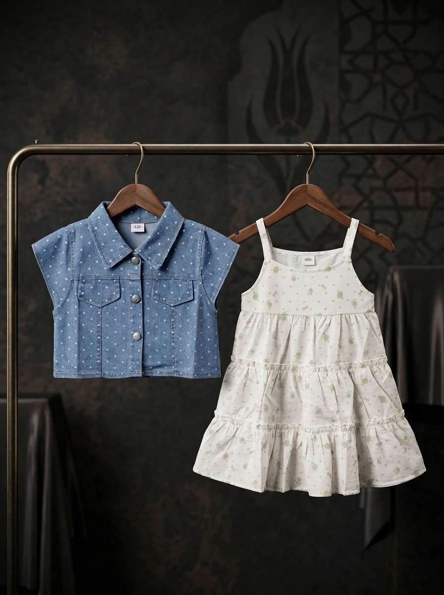 Exclusive Denim Double Set for Girls