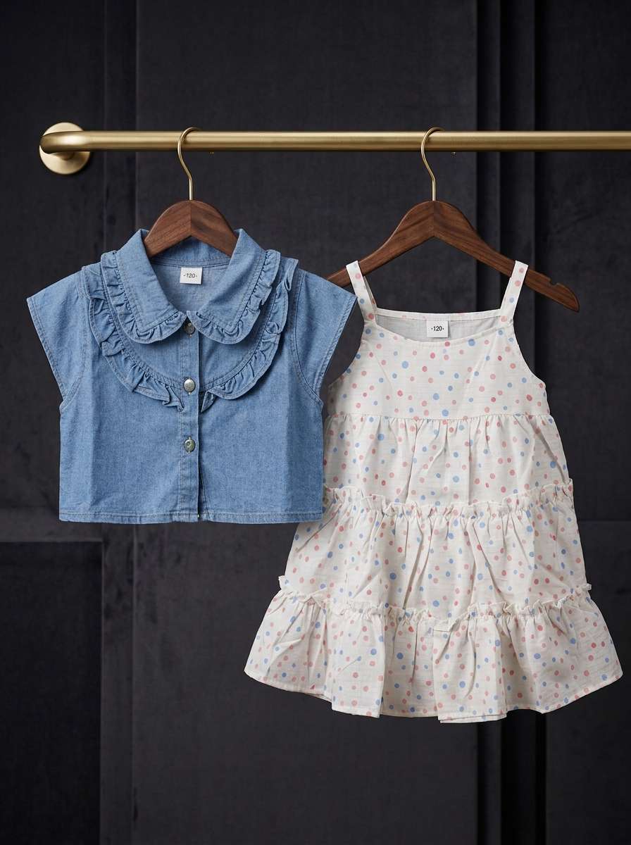 Exclusive Denim Double Set for Girls