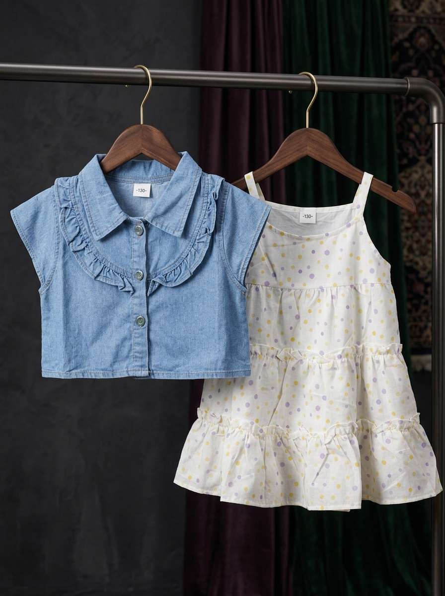 Exclusive Denim Double Set for Girls