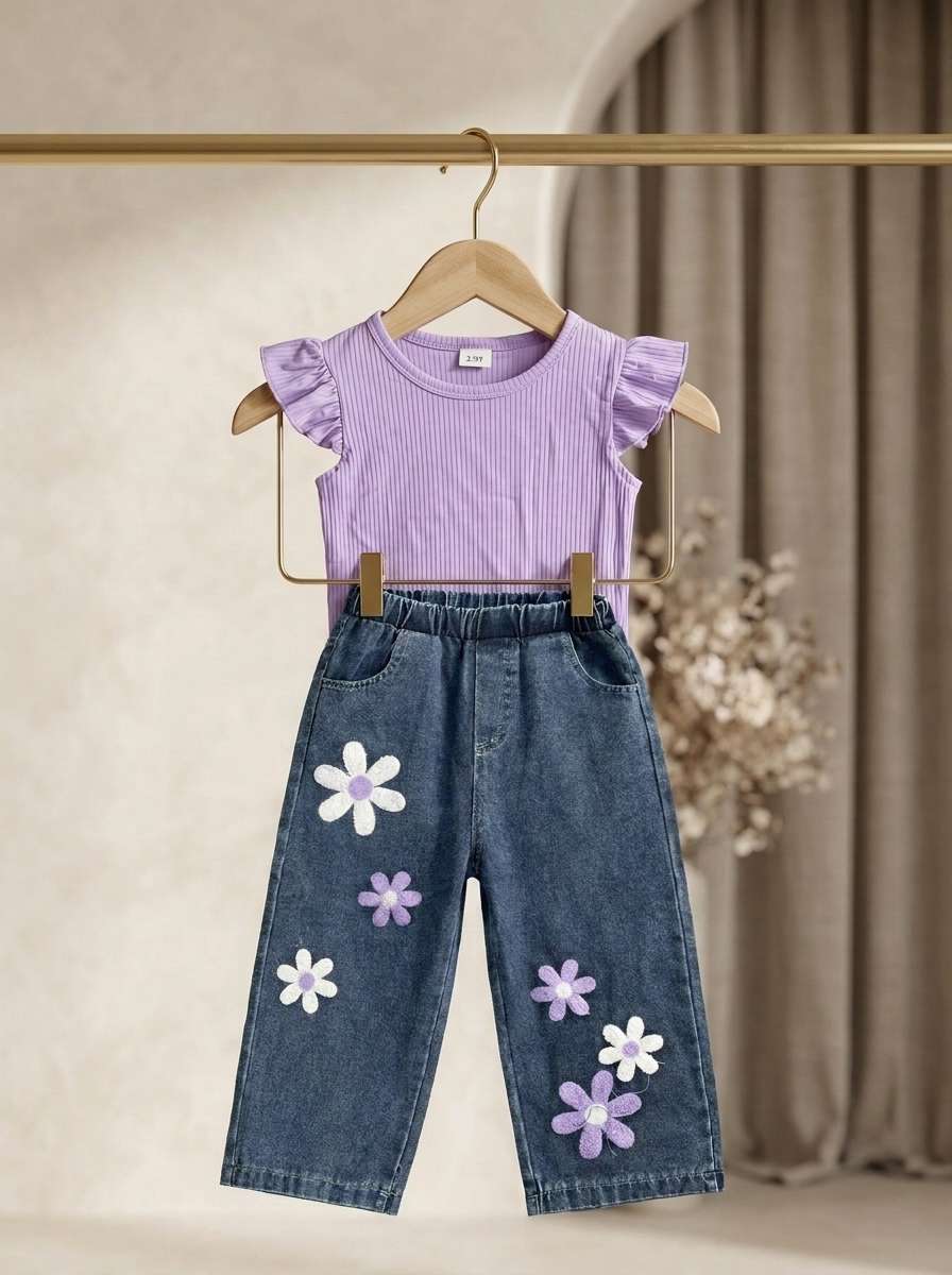 Exclusive Denim Double Set for Girls