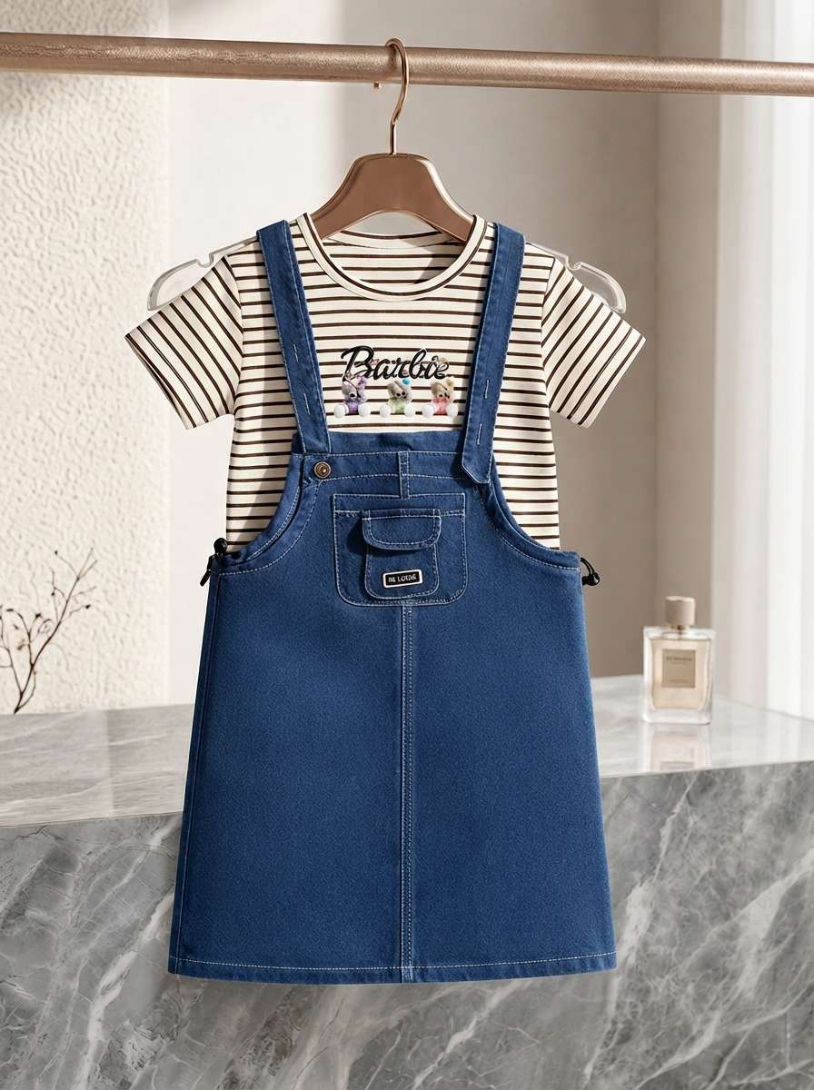 Exclusive Denim Double Set for Girls